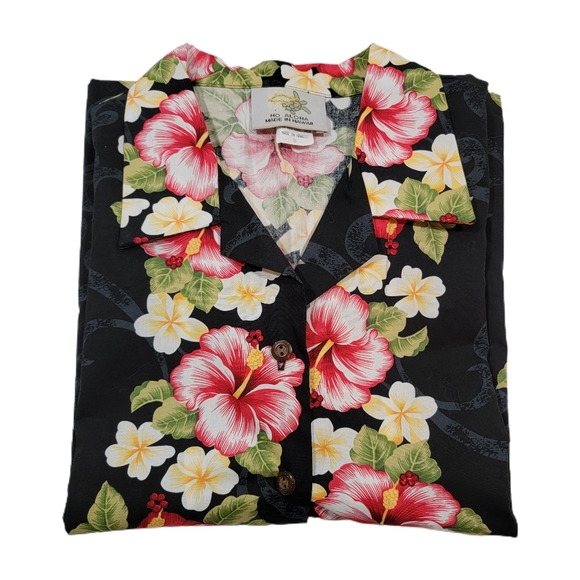 Hawaiian Ladies Aloha Shirt Fit [Plumeria Panel] Made in Hawaii. NWOT Size Small - Picture 5 of 6